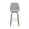 Armen Living Arabela 26" Gray Faux Leather and Walnut Wood Swivel Bar Stool LCAABAWAGR26 - alternate 2